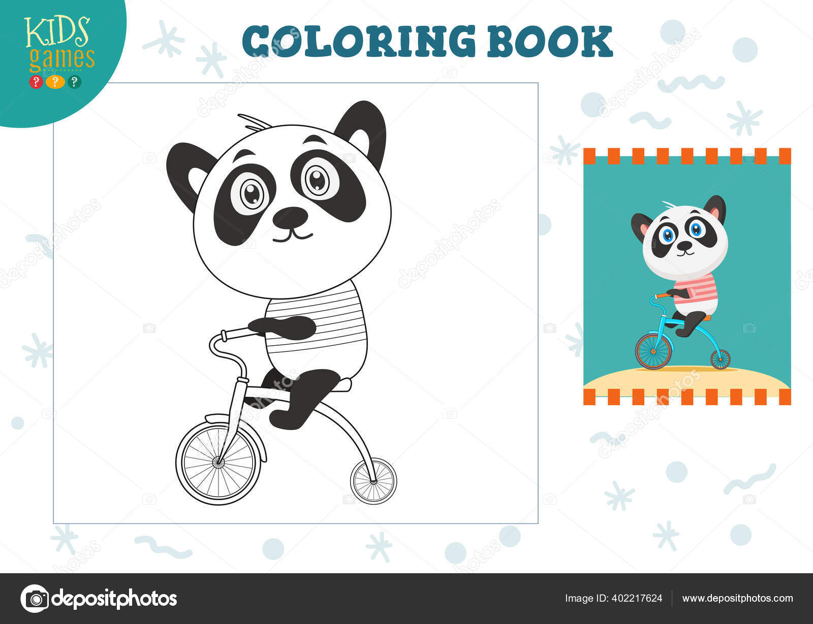 Colorir Animal Para Crianças Livro Colorir Panda Engraçado Estilo