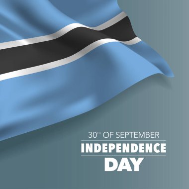 Botswana bağımsızlık günü tebrik kartı, afiş, vektör illüstrasyonu. Botswanian ulusal günü 30 Eylül arkaplan unsurları, kare format