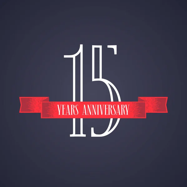 Years Anniversary Vector Icon Logo Graphic Design Element Red Ribbon — Stock Vector
