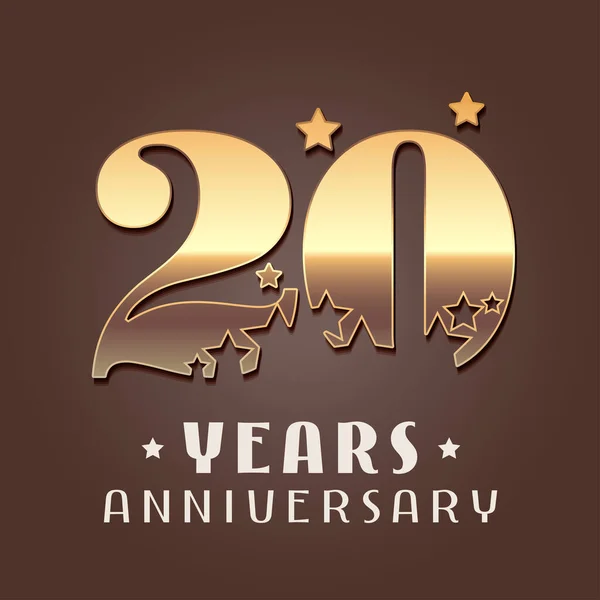 Years Anniversary Vector Icon Logo Graphic Design Element Golden Metal — Stock Vector