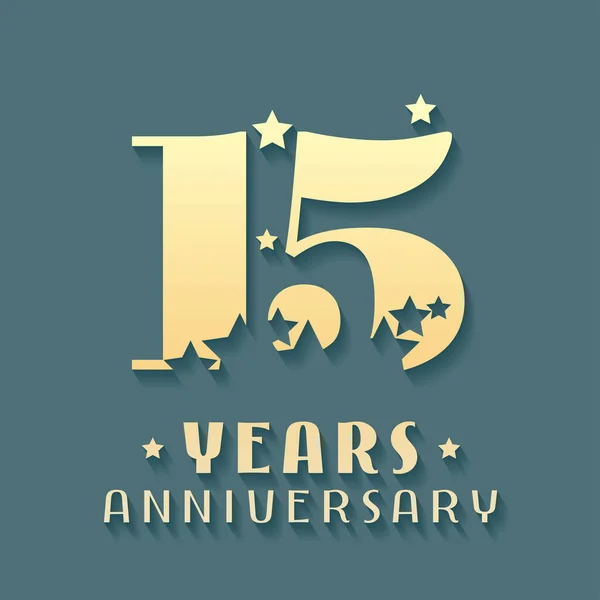 15. yıl dönümü vektör simgesi, sembol, logo. 15. yıldönümü kartı için grafik tasarım ögesi