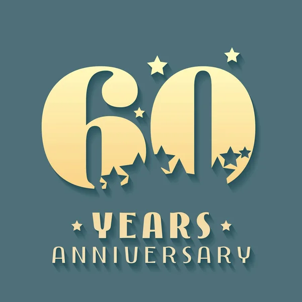 60 yıllık vektör ikonu, sembol, logo. 60. yıldönümü kartı için grafik tasarım ögesi