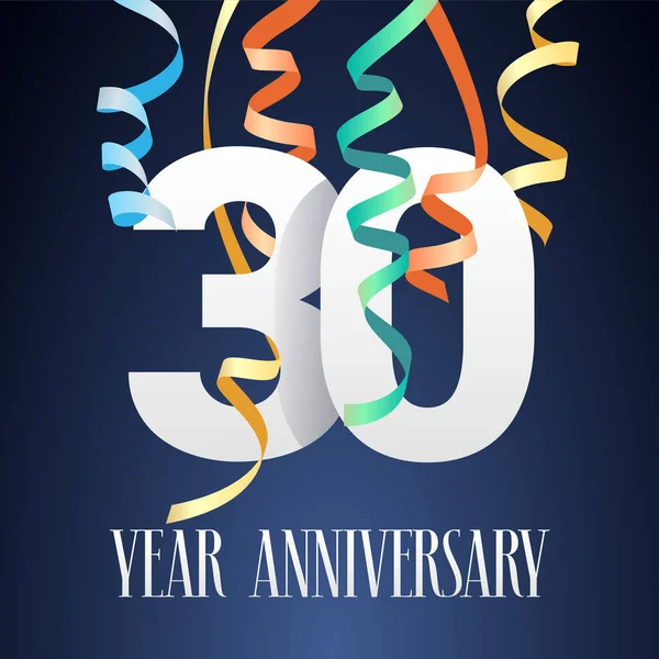 Yıl Dönümü Kutlama Ikonu Logo Modern Kağıt Kesimi Ile Şablon — Stok Vektör