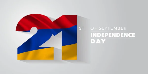 Armenia Feliz Día Independencia Tarjeta Felicitación Bandera Ilustración Vectorial Día — Archivo Imágenes Vectoriales