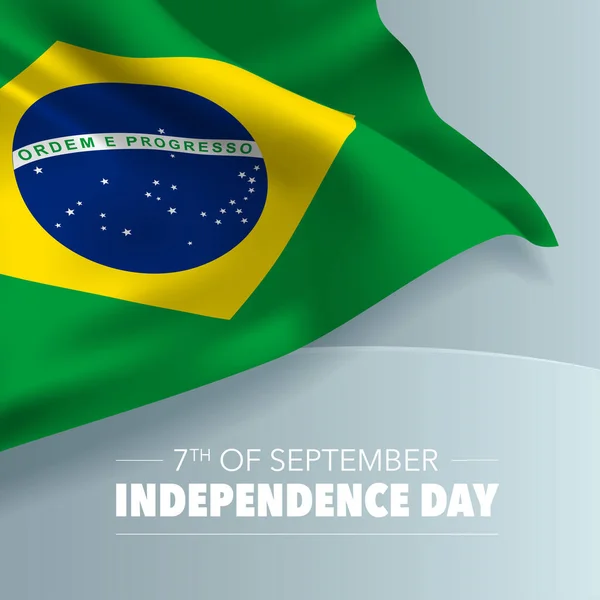 Brasil Feliz Independência Dia Saudação Cartão Banner Ilustração Vetorial Férias — Vetor de Stock