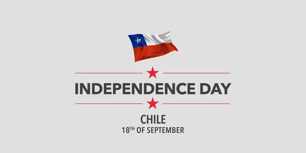 Chile Tarjeta Felicitación Del Día Independencia Banner Ilustración Vectorial Fiesta — Archivo Imágenes Vectoriales