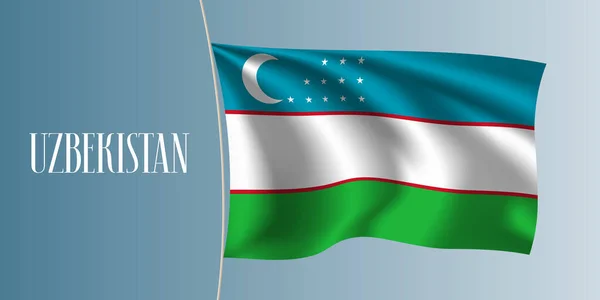 Uzbekistan Sventola Bandiera Vettoriale Illustrazione Elemento Design Iconico Come Simbolo — Vettoriale Stock