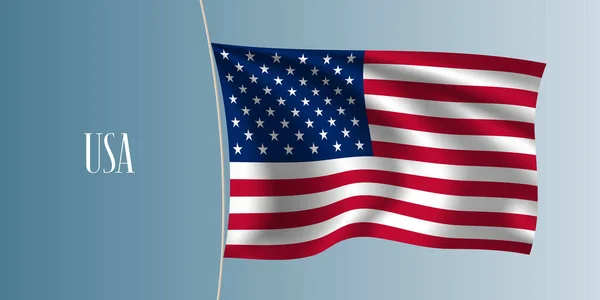 América Ondeando Bandera Vector Ilustración Elemento Diseño Icónico Como Símbolo — Vector de stock