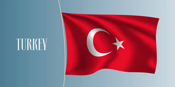 トルコの旗ベクトルイラストを振って トルコのシンボルとしての象徴的なデザイン要素 — ストックベクタ