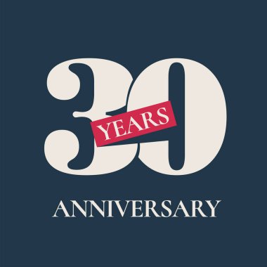 30. yıl dönümü kutlama ikonu, logo. 30. yıldönümü kartı için şablon grafik tasarım ögesi