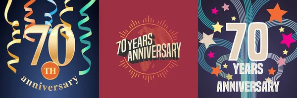 Years Anniversary Celebration Set Vector Icons Logo Template Design Element — Stock Vector