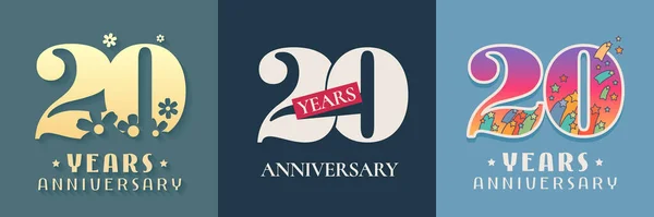 Anos Celebração Aniversário Conjunto Ícone Vetor Logotipo Elementos Design Gráfico —  Vetores de Stock