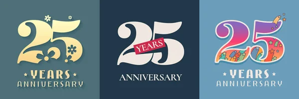 Years Anniversary Celebration Set Vector Icon Logo Template Graphic Design — Stock Vector