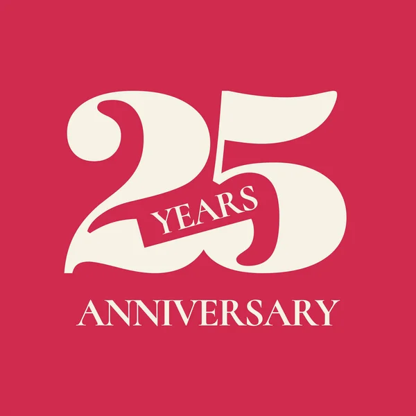 Years Anniversary Vector Icon Logo Design Element Red Color Background — Stock Vector