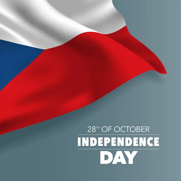 República Checa Independencia Tarjeta Felicitación Día Bandera Vector Ilustración Día — Vector de stock