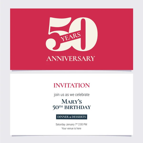 Years Anniversary Invitation Vector Illustration Design Template Element Body Copy — Stock Vector