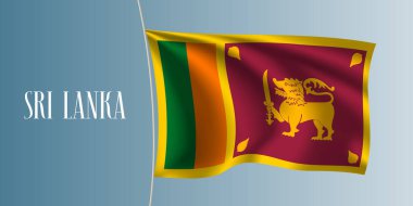 Sri Lanka bayrak vektör çizimi sallıyor. Ulusal bir Lankan sembolü olarak ikonik tasarım ögesi