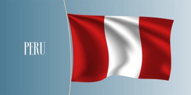 Peru 'nun bayrak vektör illüstrasyonu. Ulusal bir Peru sembolü olarak ikonik tasarım ögesi