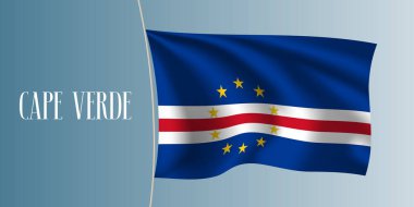 Cape Verde bayrak vektör çizimi sallıyor. Ulusal bir sembol olarak simgesel tasarım ögesi