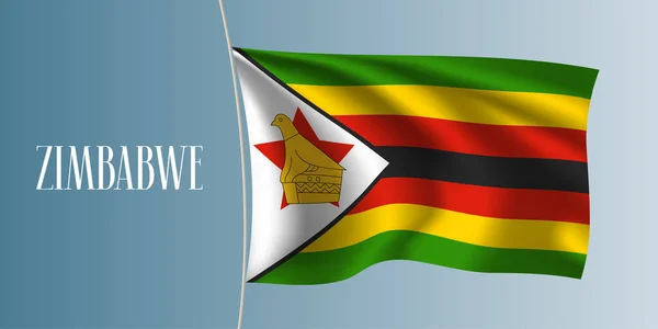 Zimbabwe Sventola Bandiera Vettoriale Illustrazione Elemento Design Iconico Come Simbolo — Vettoriale Stock
