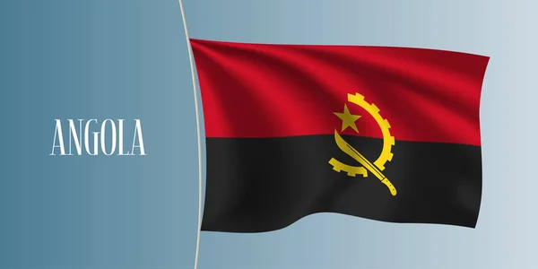 Angola Sventola Bandiera Vettoriale Illustrazione Elemento Design Iconico Come Simbolo — Vettoriale Stock