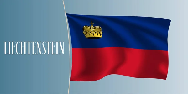 Lichtenštejnsko Mává Vlajkovým Vektorem Ilustrace Ikonický Designový Prvek Jako Národní — Stockový vektor