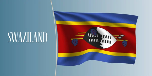 Swaziland Sventola Bandiera Vettoriale Illustrazione Elemento Design Iconico Come Simbolo — Vettoriale Stock