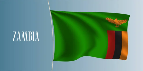 Zambia Sventola Bandiera Vettoriale Illustrazione Elemento Design Iconico Come Simbolo — Vettoriale Stock