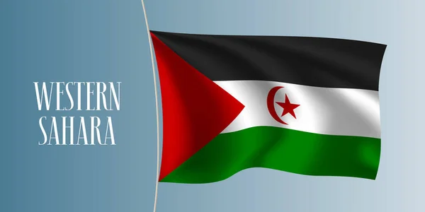 Sáhara Occidental Ondeando Bandera Vector Ilustración Elemento Diseño Icónico Como — Archivo Imágenes Vectoriales