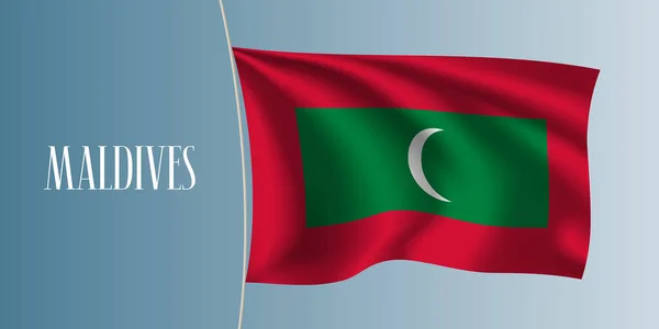Maldive Sventolano Bandiera Vettoriale Illustrazione Elemento Design Iconico Come Simbolo — Vettoriale Stock