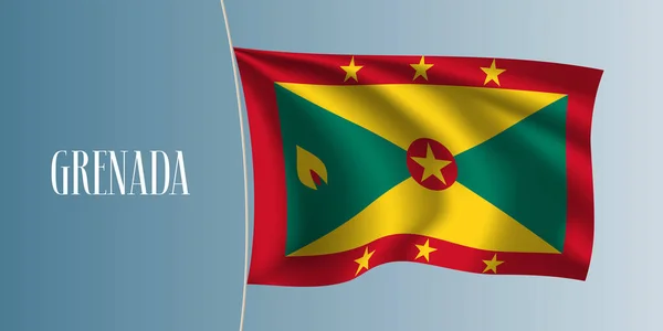 Granada Acenando Ilustração Vetorial Bandeira Elemento Design Icônico Como Símbolo — Vetor de Stock