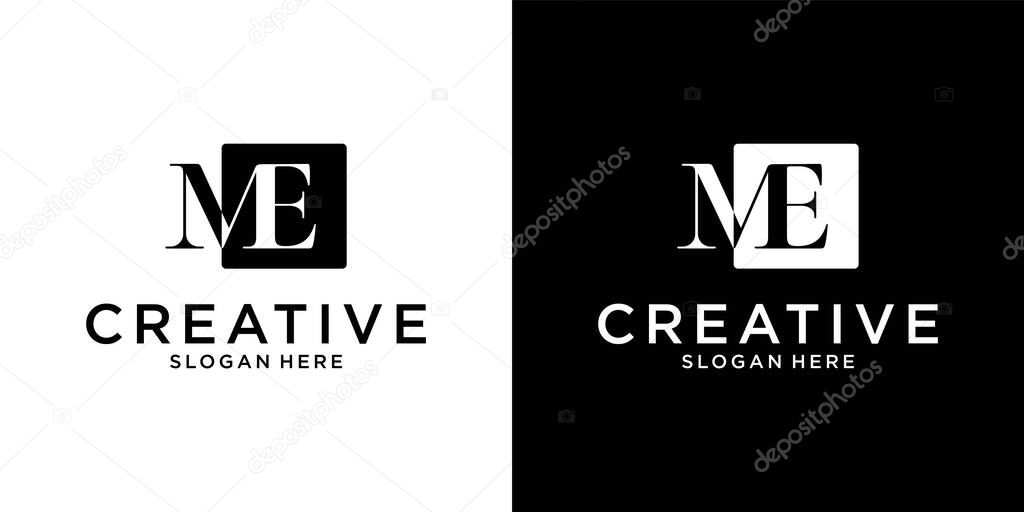 ME or EM initial letter logo design vector