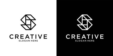 S or SS initial letter logo design vector