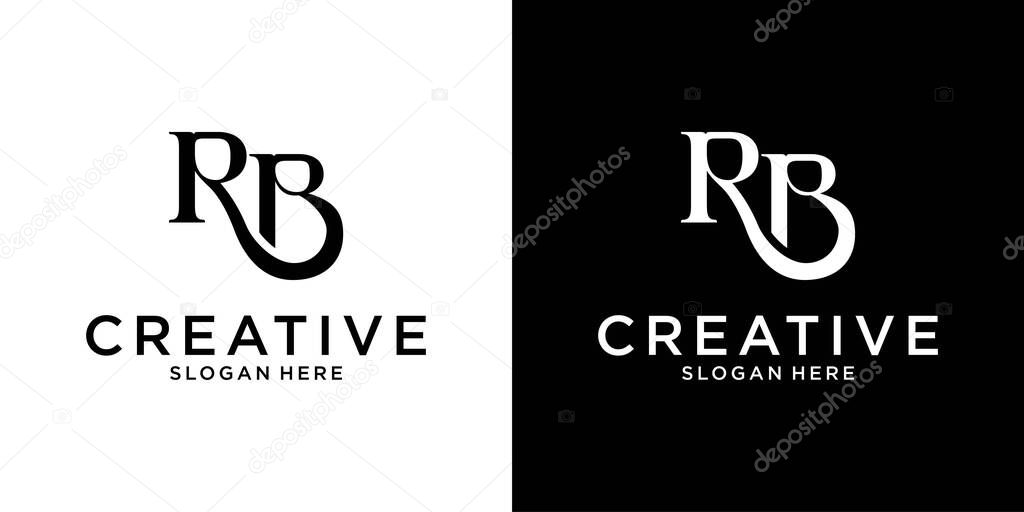 RB or BR initial letter logo design vector concept