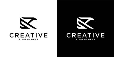 SR or RS initial letter logo design vector