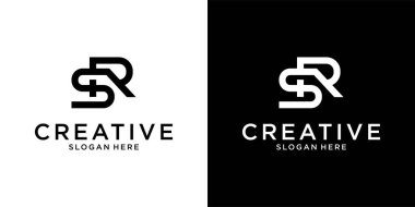 SR or RS initial letter logo design vector