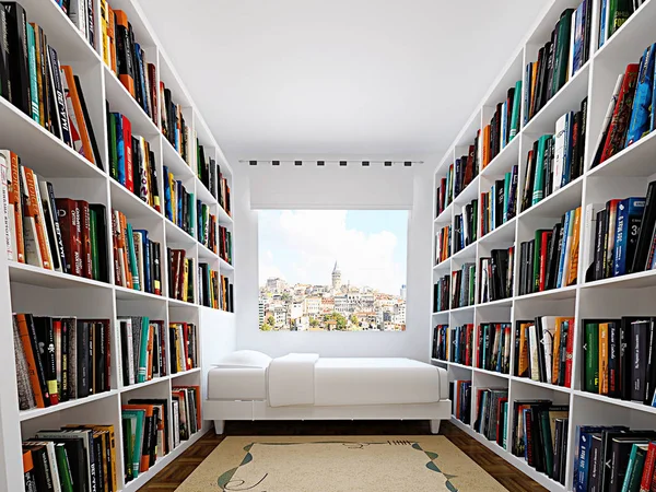 güzel Kütüphane Oda Tasarım