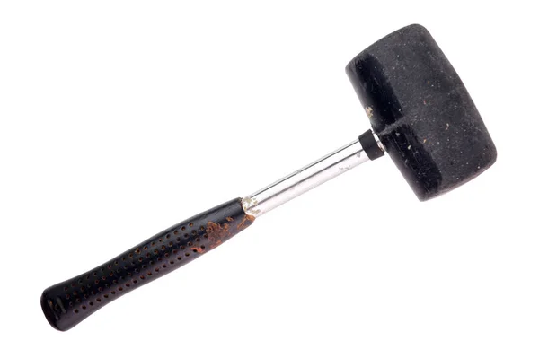 白い背景に隔離された黒いゴム製ハンマー ツールシリーズ — ストック写真