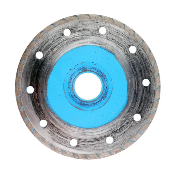 Disco Circular Enferrujado Para Cortar Pedra Concreto Sobre Fundo Branco — Fotografia de Stock