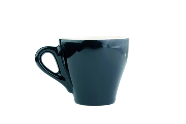 Schwarze Tasse Auf Weißem Hintergrund — Stockfoto