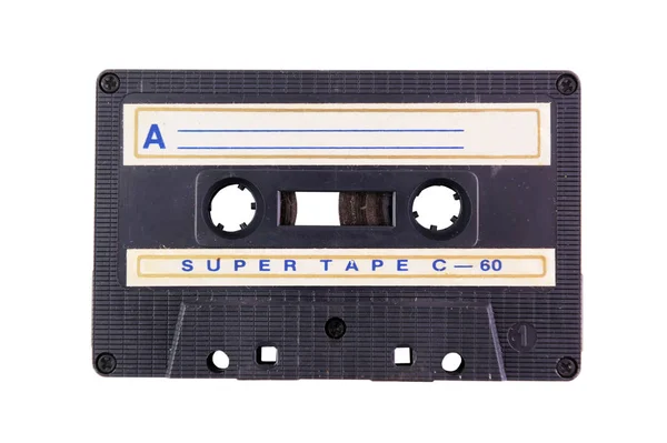 Close Vintage Audio Cassette Isolated White Background — Stock Photo, Image