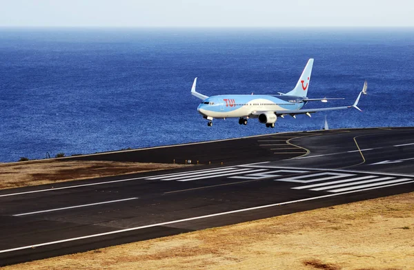 Funchal Madera Sierpnia 2018 Tap Portugal Airbus A319 111 Lotnisku — Zdjęcie stockowe