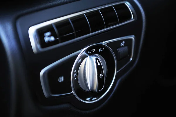 Close Car Headlight Adjustment Dashboard — Stock Photo, Image