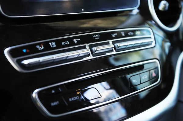 Car audio panel. Car dashboard.