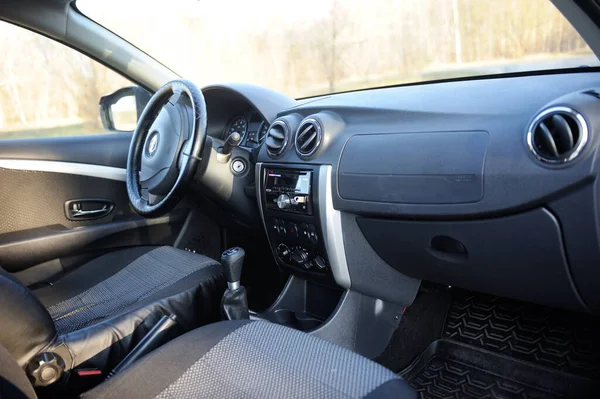 Biélorussie Minsk Octobre 2019 Voiture Privée Eco Nissan Almera Intérieur — Photo