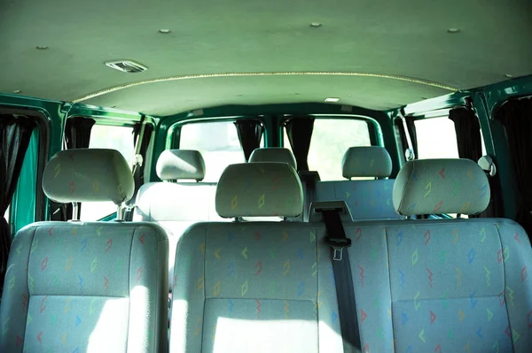 Close Sobre Bancos Traseiros Com Estofos Veludo Interior Carro Alemão — Fotografia de Stock