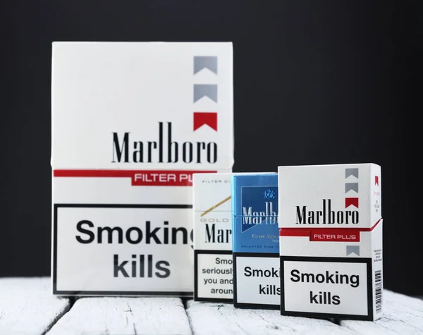 Bielorussia Minsk 2020 Sigarette Marlboro Prodotte Philip Morris Marlboro Marchio — Foto Stock