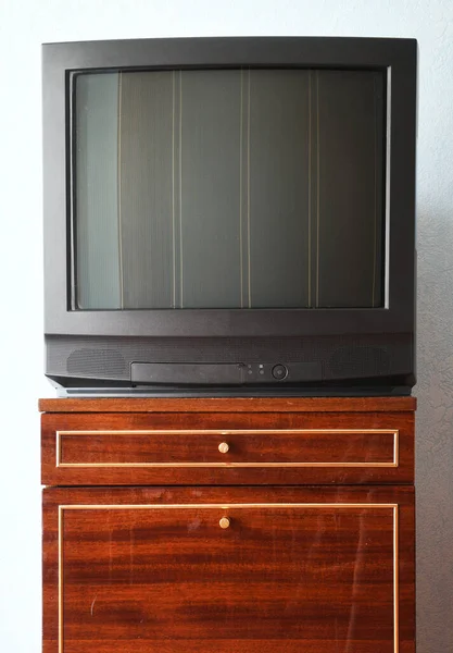 Vintage Telewizor Drewniane Zabytkowe Szafy Stary Design Domu — Zdjęcie stockowe