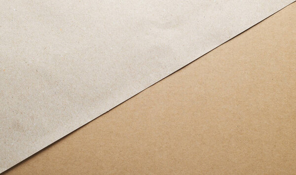 Brown recycled carton paper sheets close up. business concept Premium Photo