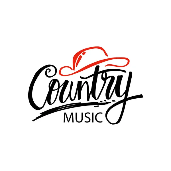 Muzyki Country Ręka Napis — Zdjęcie stockowe